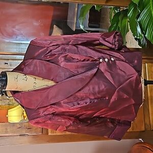 Lori Max Burgundy Evening Jacket with Rhinestones size 1X